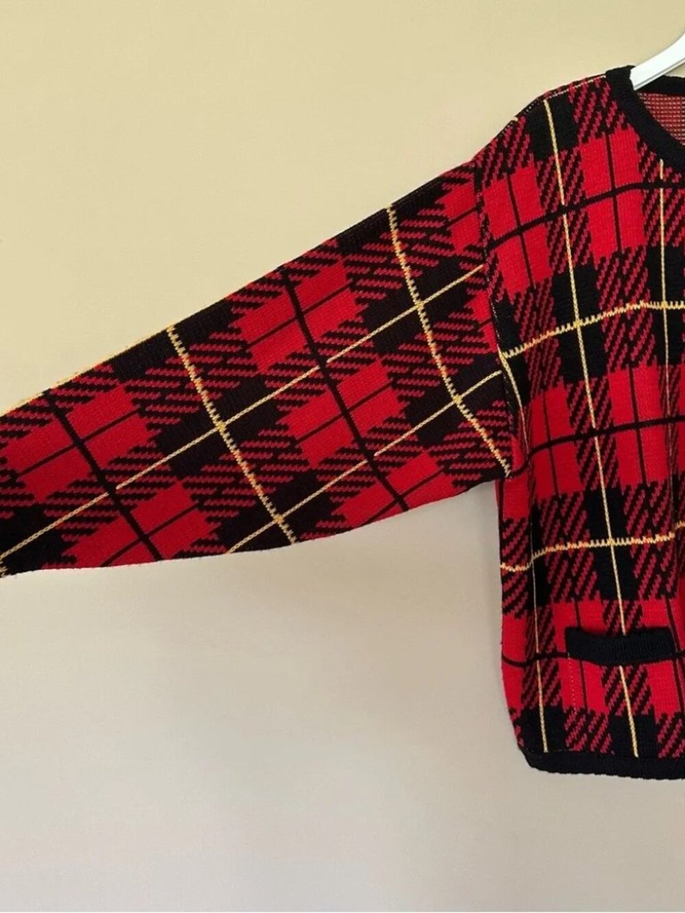Tally-Ho Vintage 90s Red Plaid Holiday Sweater, 1X - Picture 2 of 9